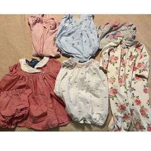 Bundle Lot Baby Girl 3-6 Months Mud Pie Crown Ivy Summer Carters Little Me Deere